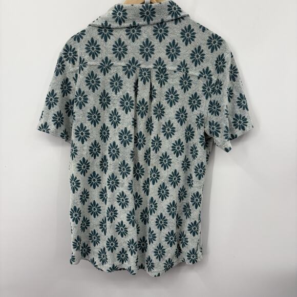 Dandy Del Mar Terry Cloth Shirt Men Large Tropez Floral Button Up Vacation Beach - Picture 7 of 7